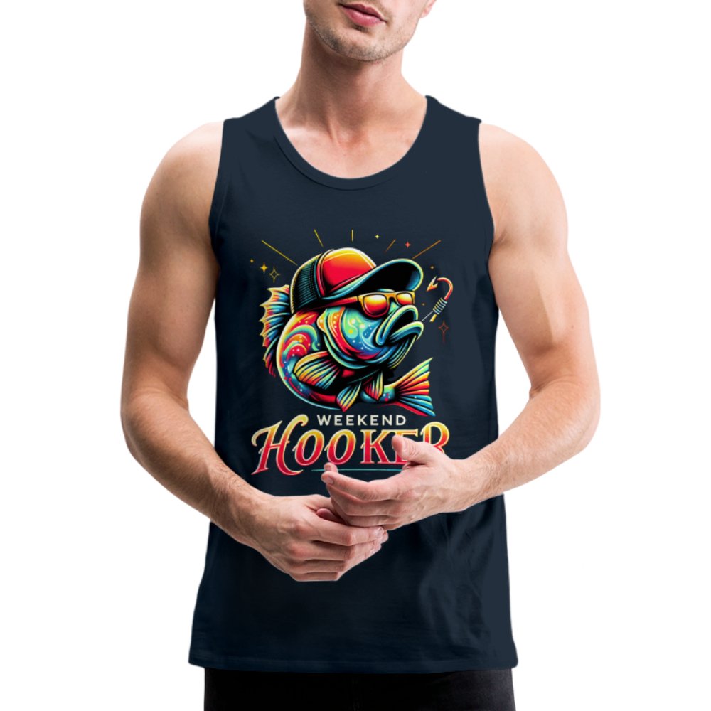 Weekend Hooker Men’s Premium Tank Top (Fishing) - black