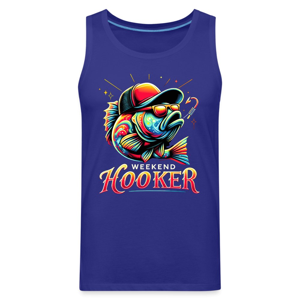 Weekend Hooker Men’s Premium Tank Top (Fishing) - charcoal grey