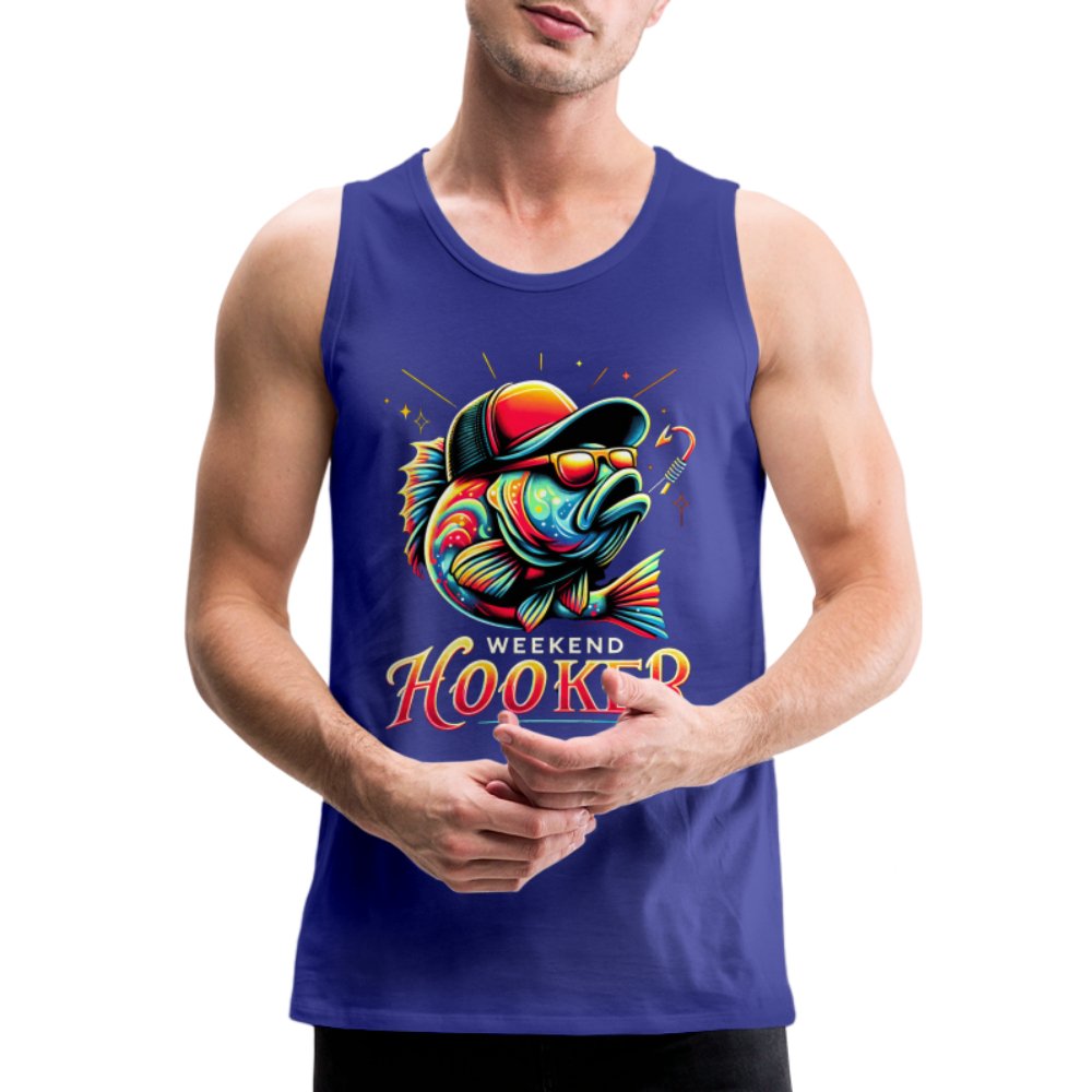 Weekend Hooker Men’s Premium Tank Top (Fishing) - charcoal grey