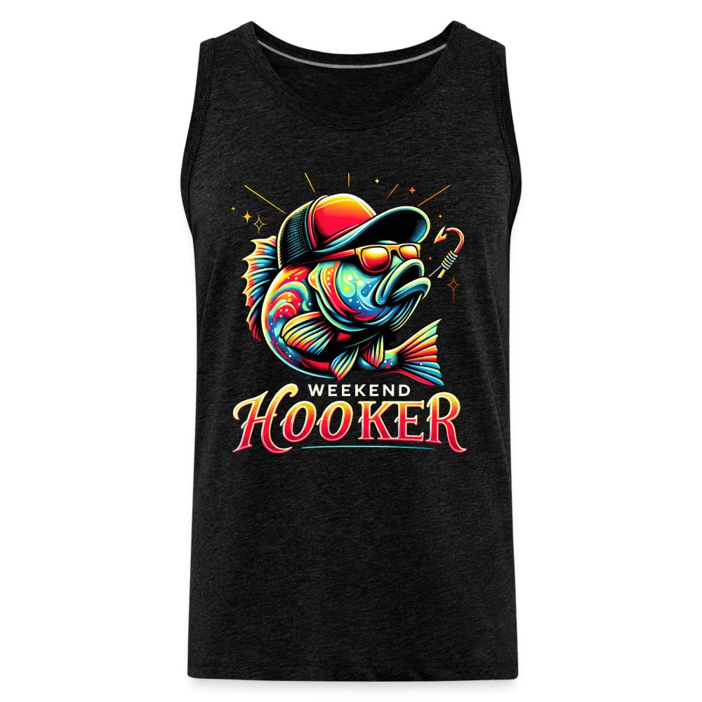 Weekend Hooker Men’s Premium Tank Top (Fishing) - charcoal grey