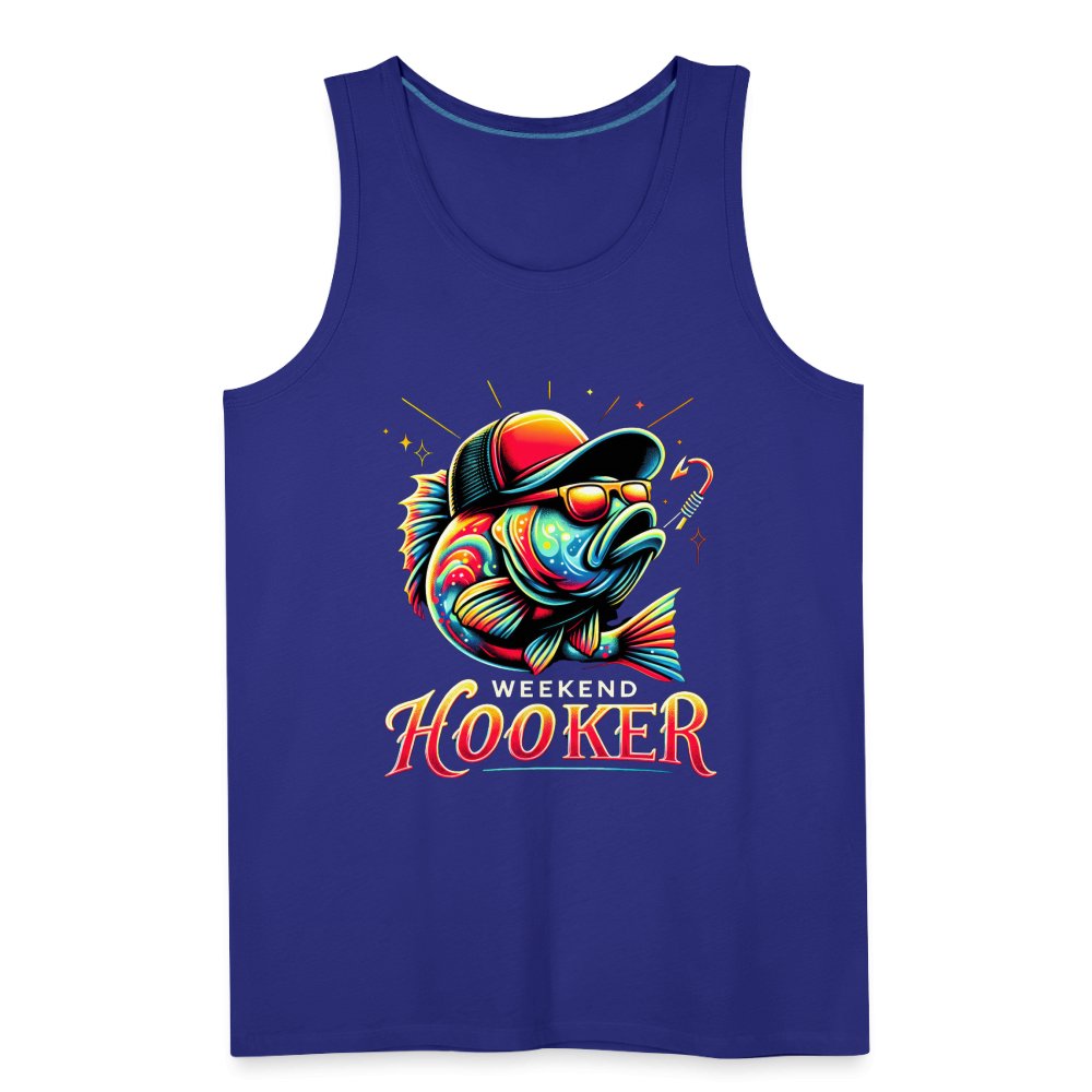 Weekend Hooker Men’s Premium Tank Top (Fishing) - royal blue