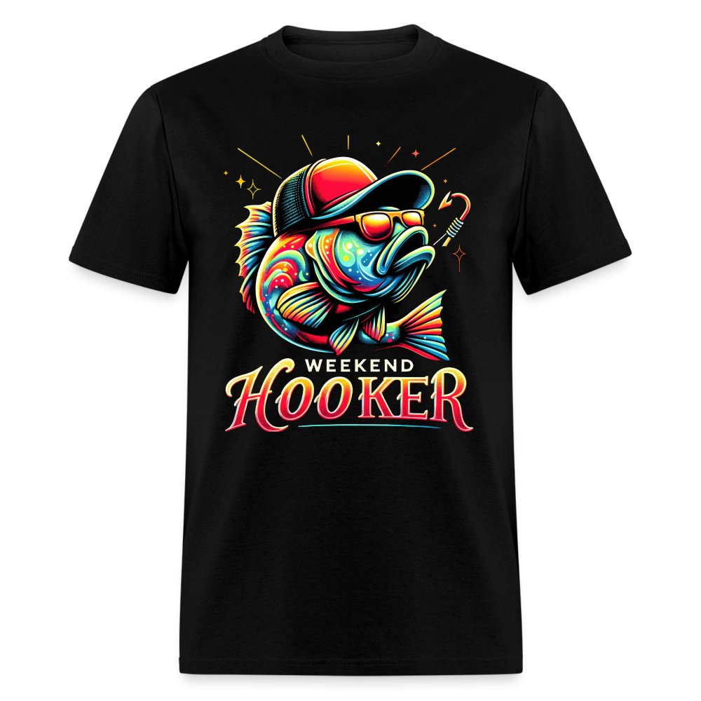 Weekend Hooker T-Shirt (Fishing) - black