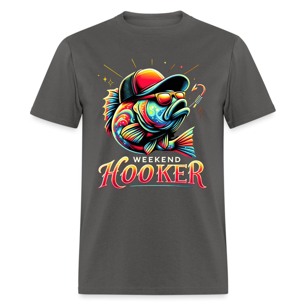 Weekend Hooker T-Shirt (Fishing) - charcoal