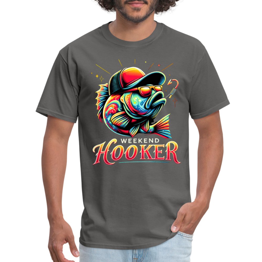 Weekend Hooker T-Shirt (Fishing) - charcoal