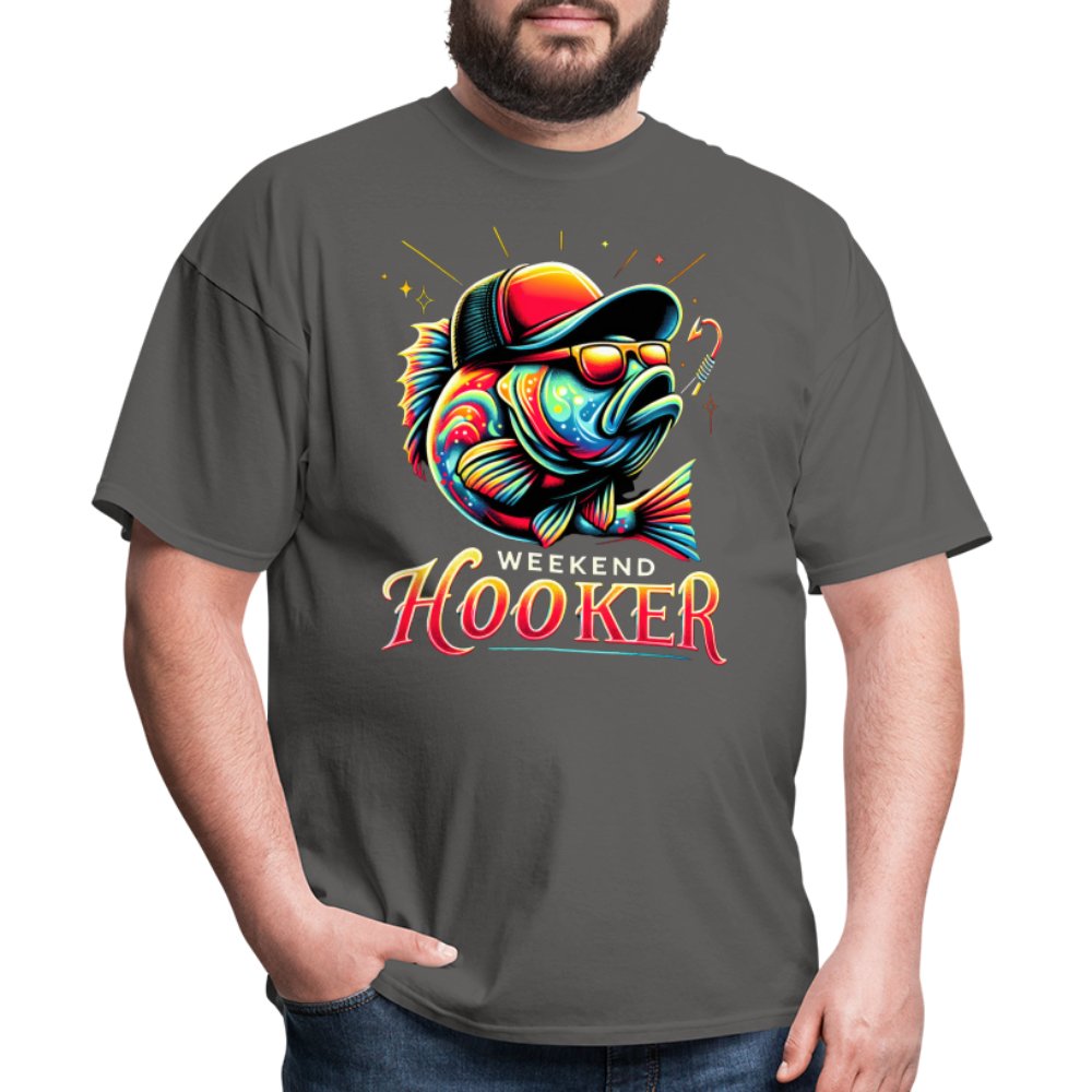 Weekend Hooker T-Shirt (Fishing) - charcoal