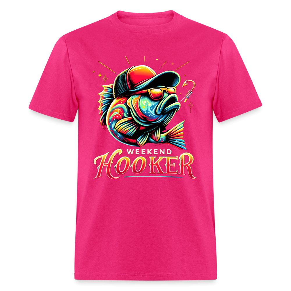 Weekend Hooker T-Shirt (Fishing) - fuchsia