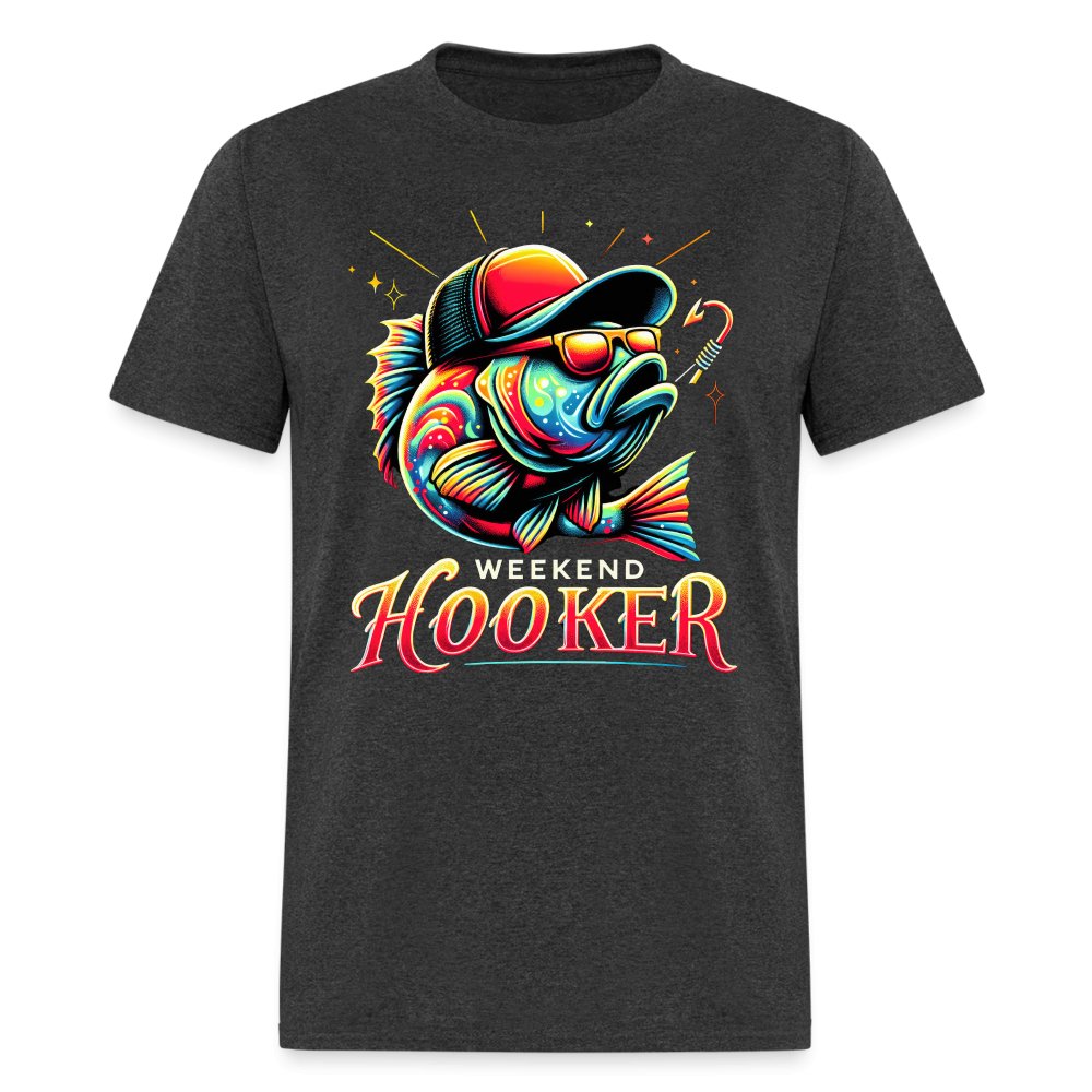 Weekend Hooker T-Shirt (Fishing) - heather black