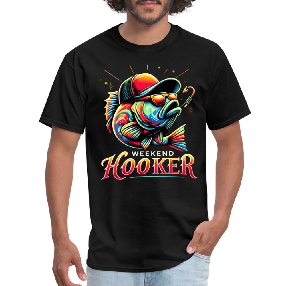 Weekend Hooker T-Shirt (Fishing) - heather black