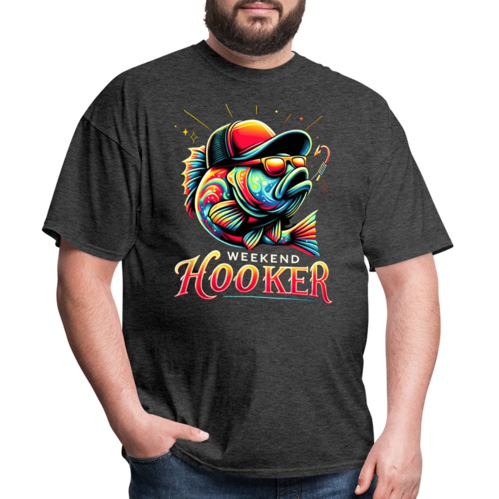 Weekend Hooker T-Shirt (Fishing) - heather black