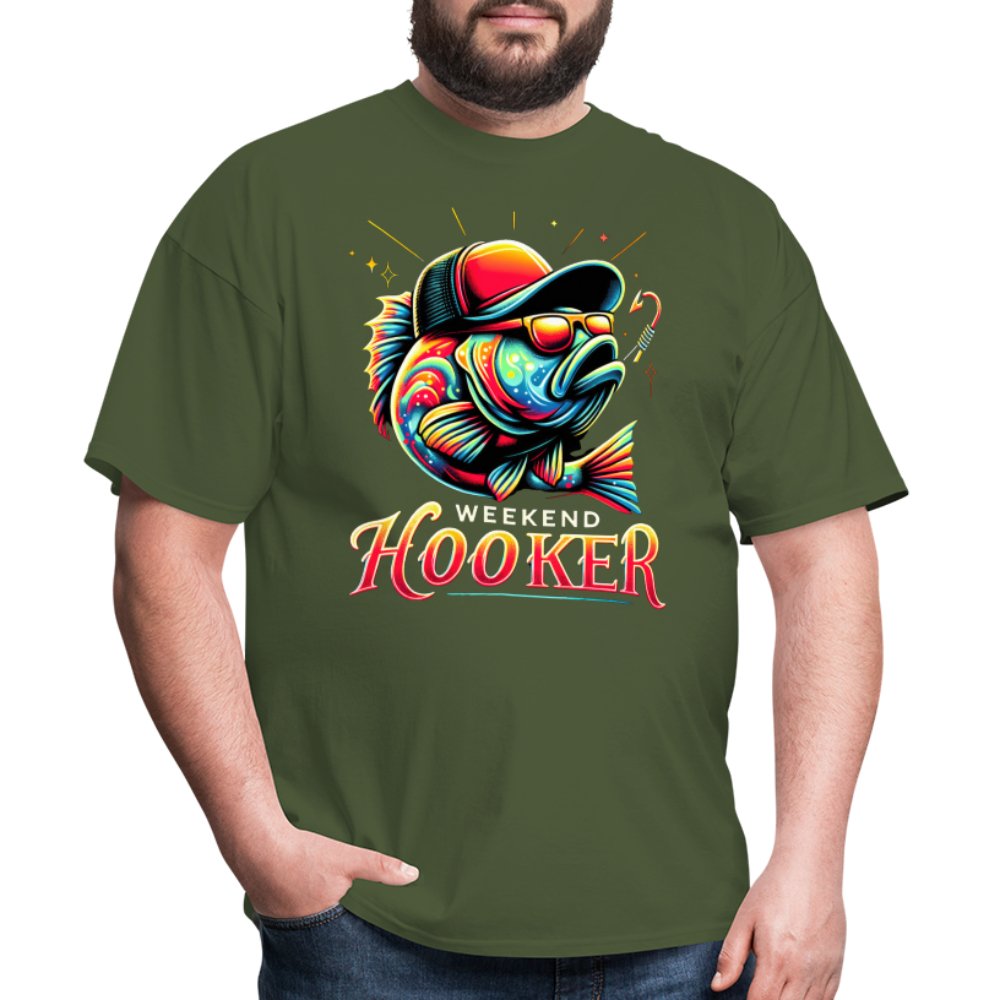 Weekend Hooker T-Shirt (Fishing) - military green