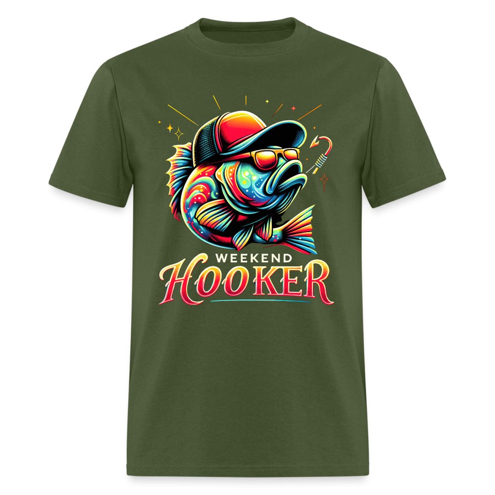 Weekend Hooker T-Shirt (Fishing) - military green