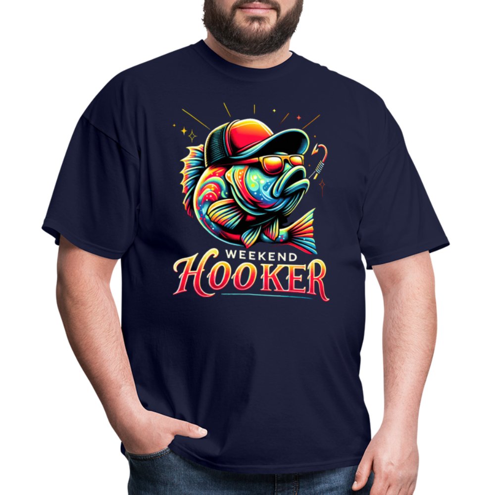 Weekend Hooker T-Shirt (Fishing) - navy