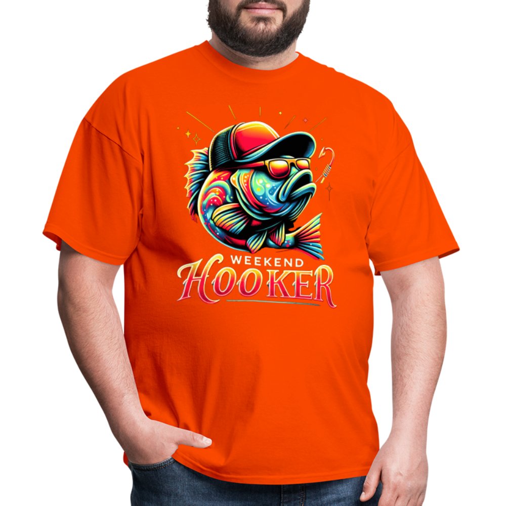 Weekend Hooker T-Shirt (Fishing) - orange