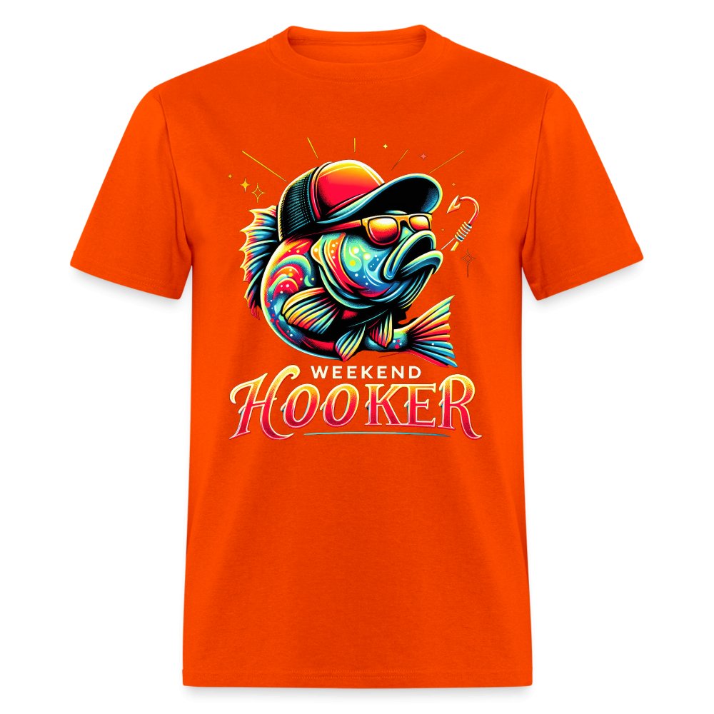 Weekend Hooker T-Shirt (Fishing) - orange