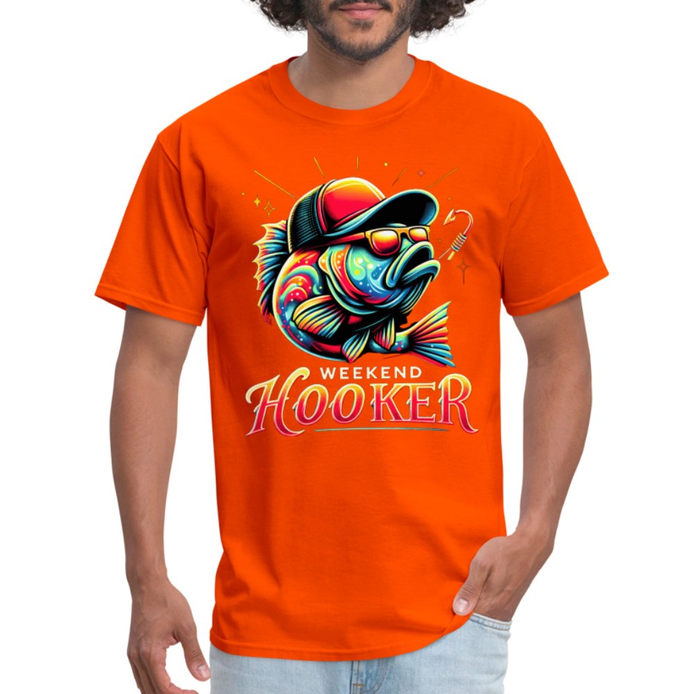 Weekend Hooker T-Shirt (Fishing) - orange