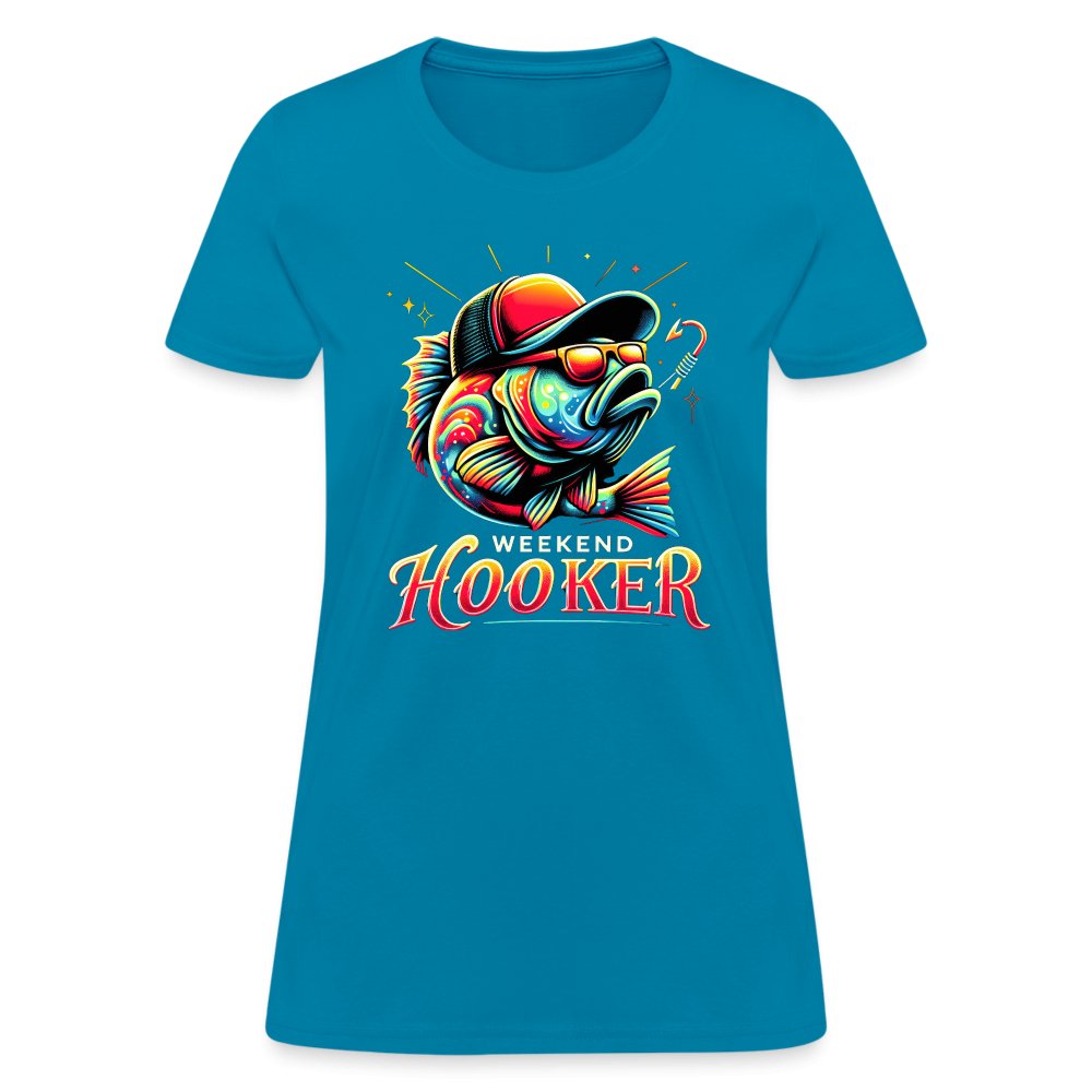 Weekend Hooker Women's Contoured T-Shirt (Fishing) - fuchsia