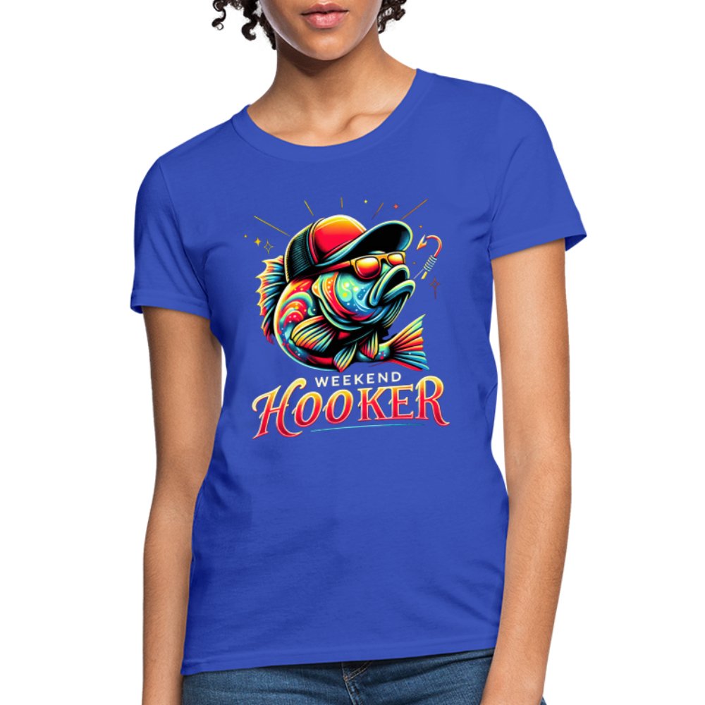 Weekend Hooker Women's Contoured T-Shirt (Fishing) - heather black