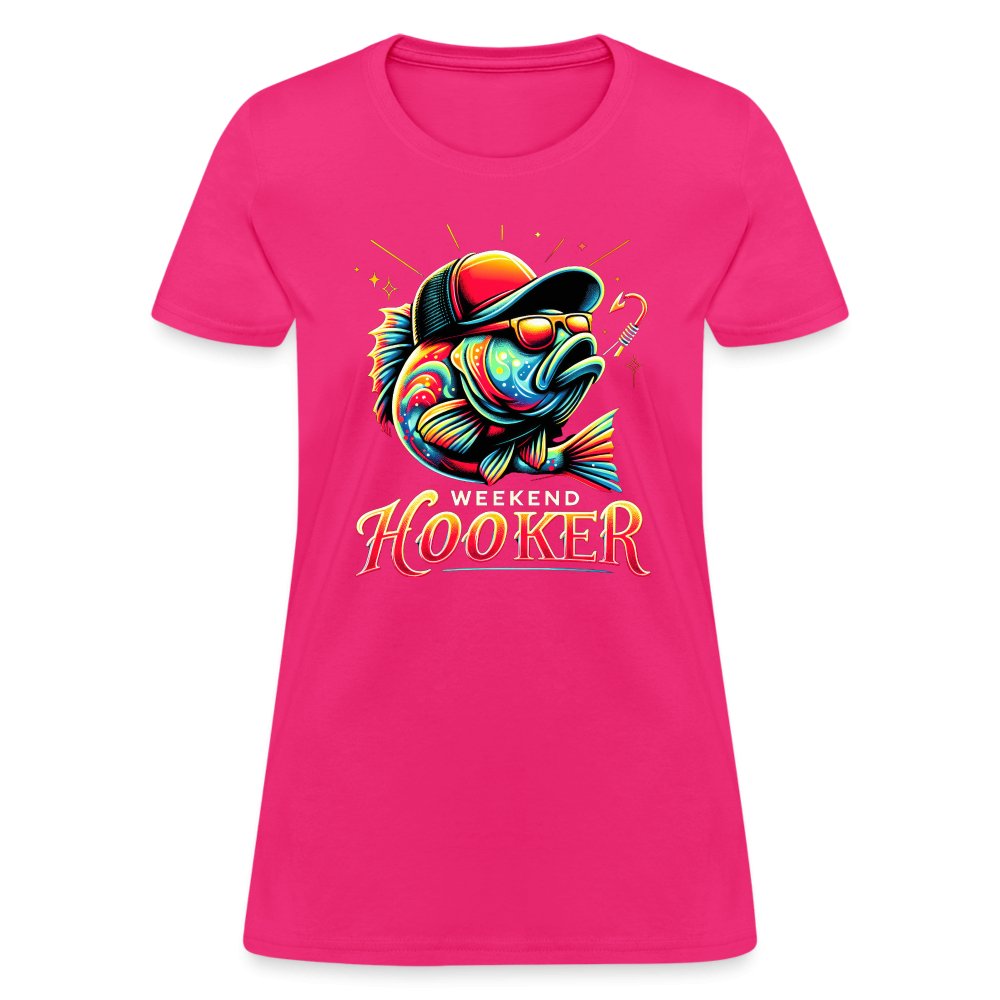 Weekend Hooker Women's Contoured T-Shirt (Fishing) - purple heather