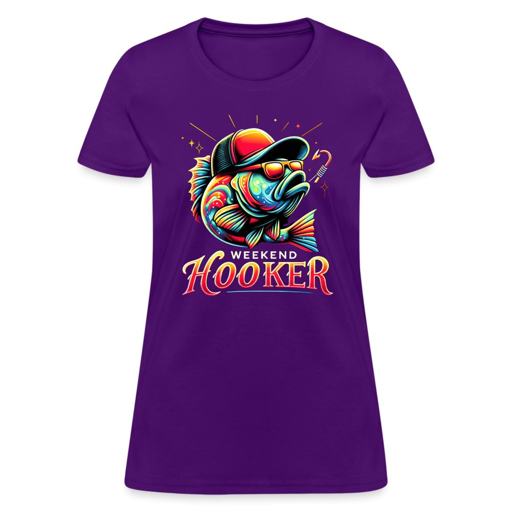 Weekend Hooker Women's Contoured T-Shirt (Fishing) - royal blue