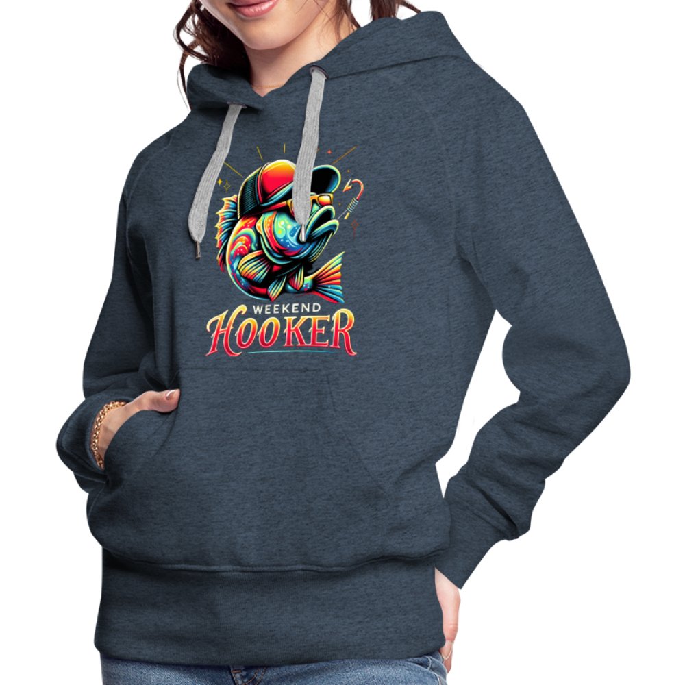 Weekend Hooker Women’s Premium Hoodie (Fishing) - heather denim