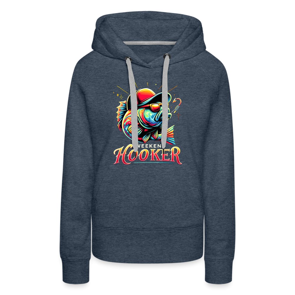 Weekend Hooker Women’s Premium Hoodie (Fishing) - heather denim