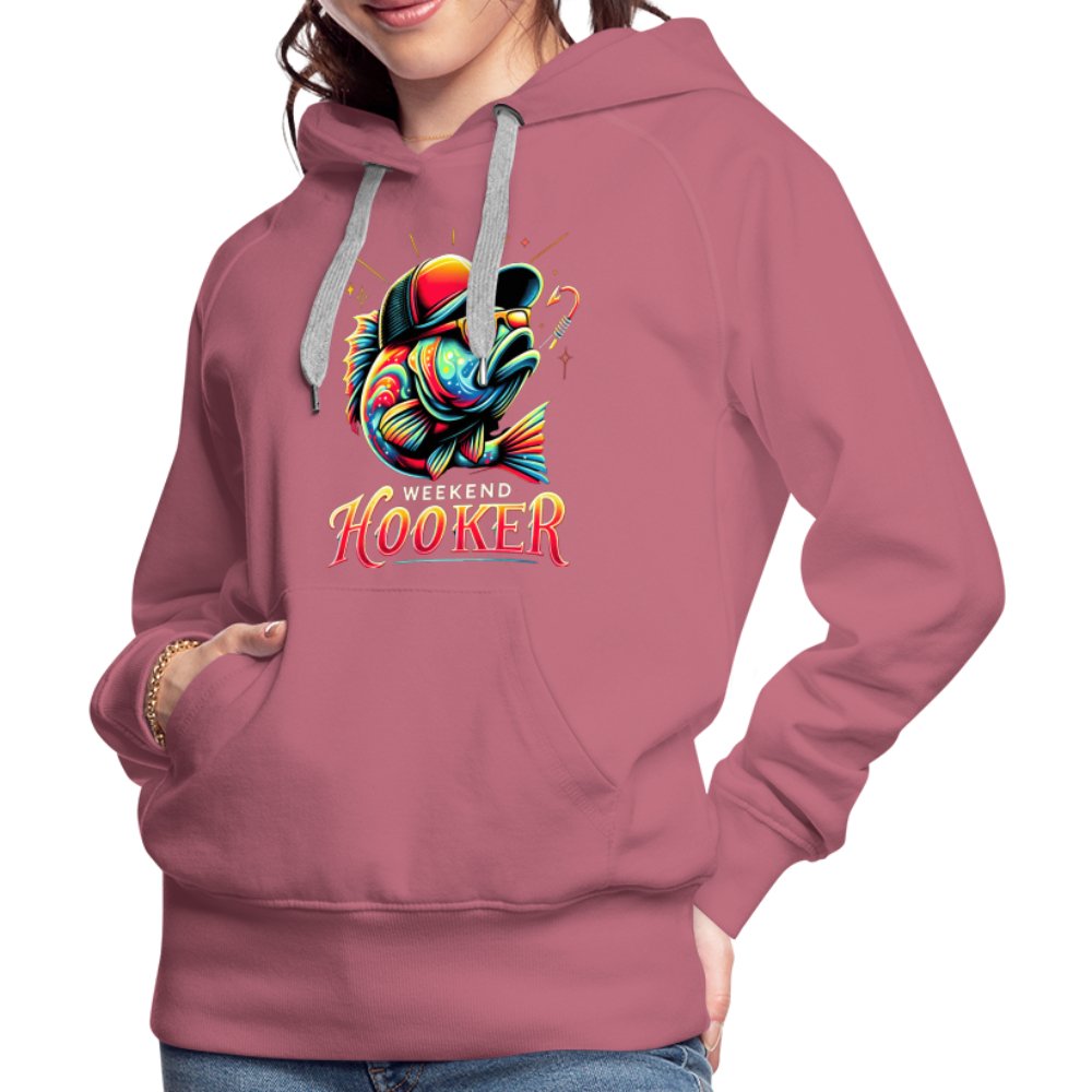 Weekend Hooker Women’s Premium Hoodie (Fishing) - mauve