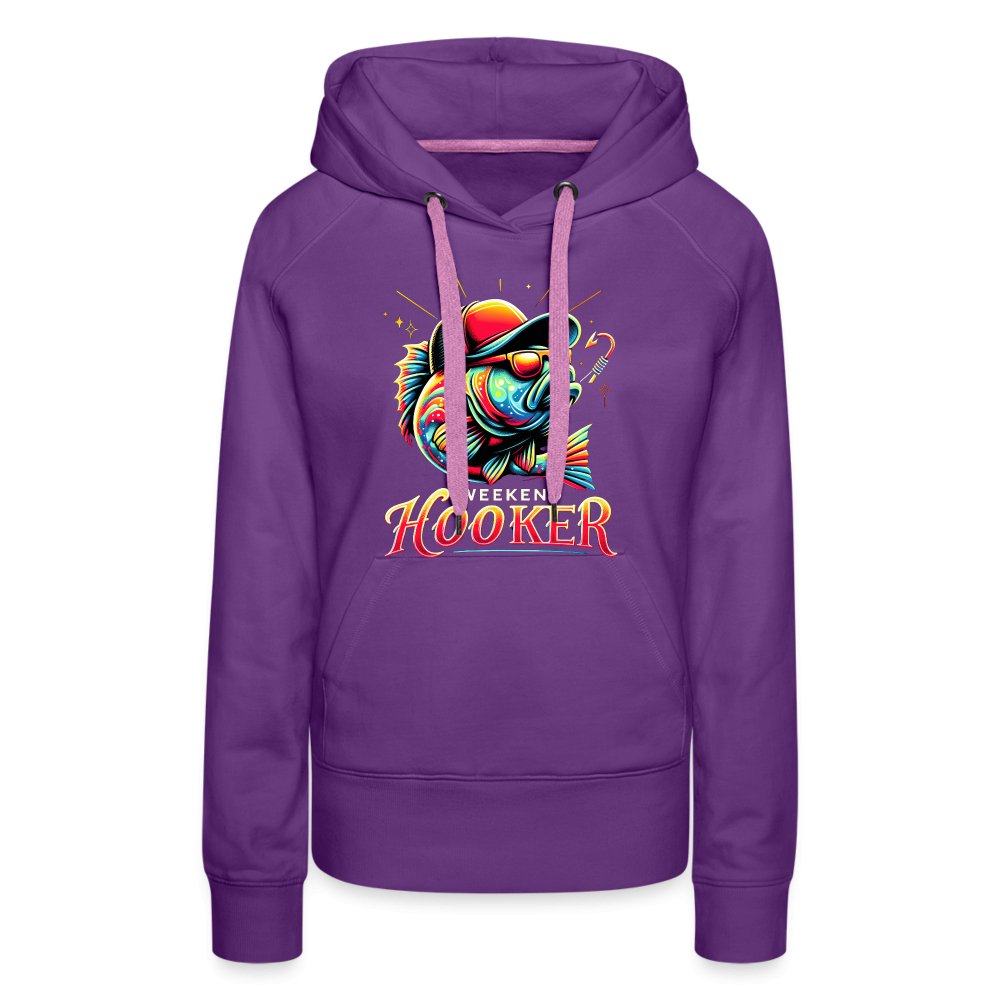 Weekend Hooker Women’s Premium Hoodie (Fishing) - purple