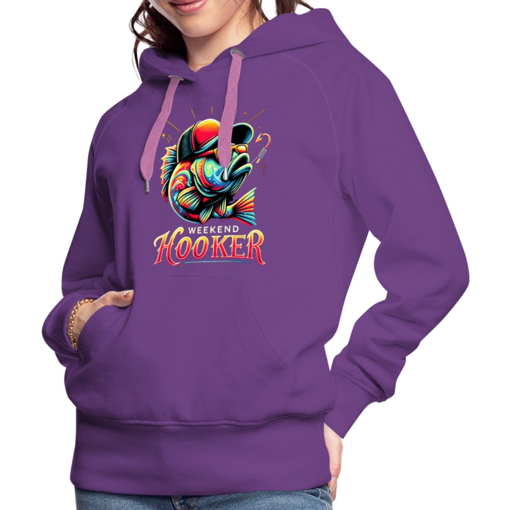 Weekend Hooker Women’s Premium Hoodie (Fishing) - purple