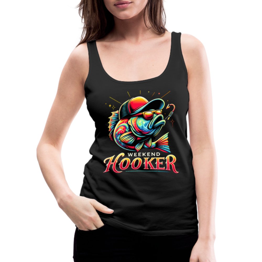 Weekend Hooker Women’s Premium Tank Top (Fishing) - black