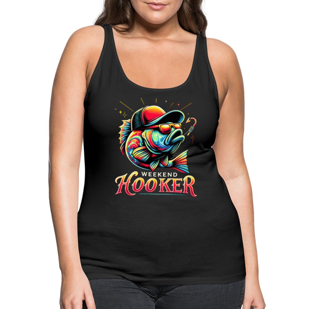 Weekend Hooker Women’s Premium Tank Top (Fishing) - black