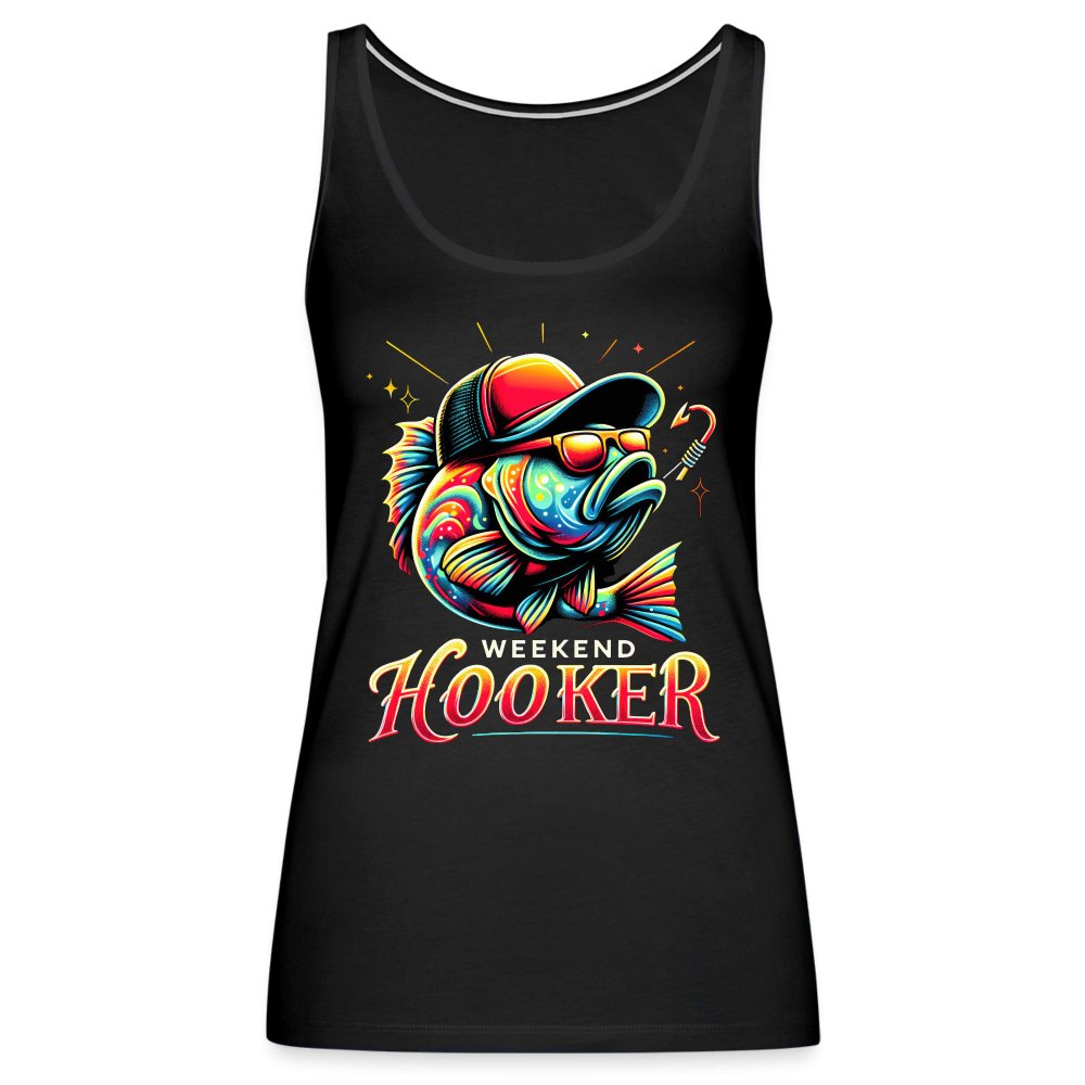 Weekend Hooker Women’s Premium Tank Top (Fishing) - black