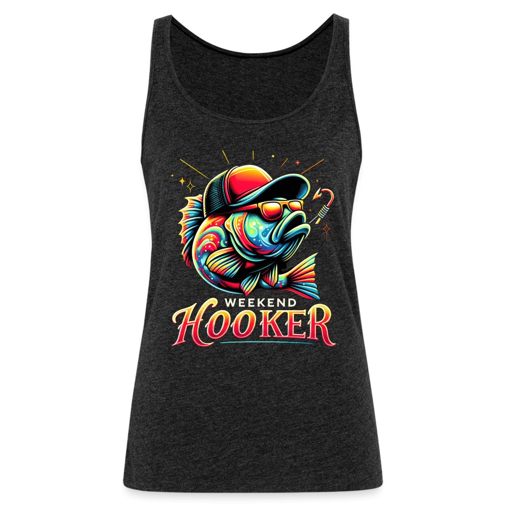 Weekend Hooker Women’s Premium Tank Top (Fishing) - charcoal grey