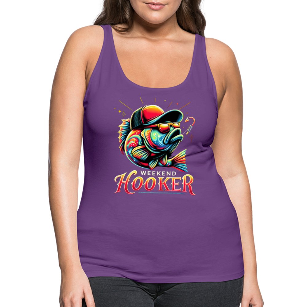 Weekend Hooker Women’s Premium Tank Top (Fishing) - purple