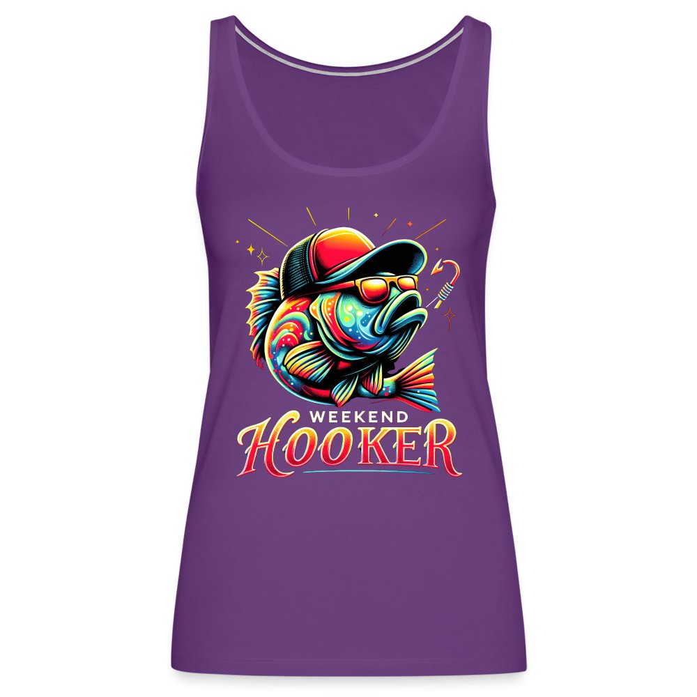 Weekend Hooker Women’s Premium Tank Top (Fishing) - purple