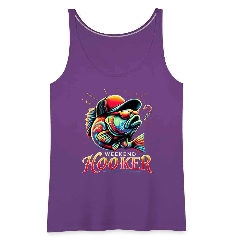 Weekend Hooker Women’s Premium Tank Top (Fishing) - purple