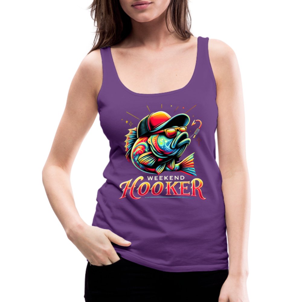 Weekend Hooker Women’s Premium Tank Top (Fishing) - purple