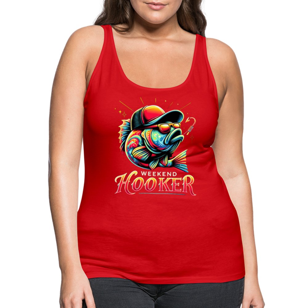 Weekend Hooker Women’s Premium Tank Top (Fishing) - red