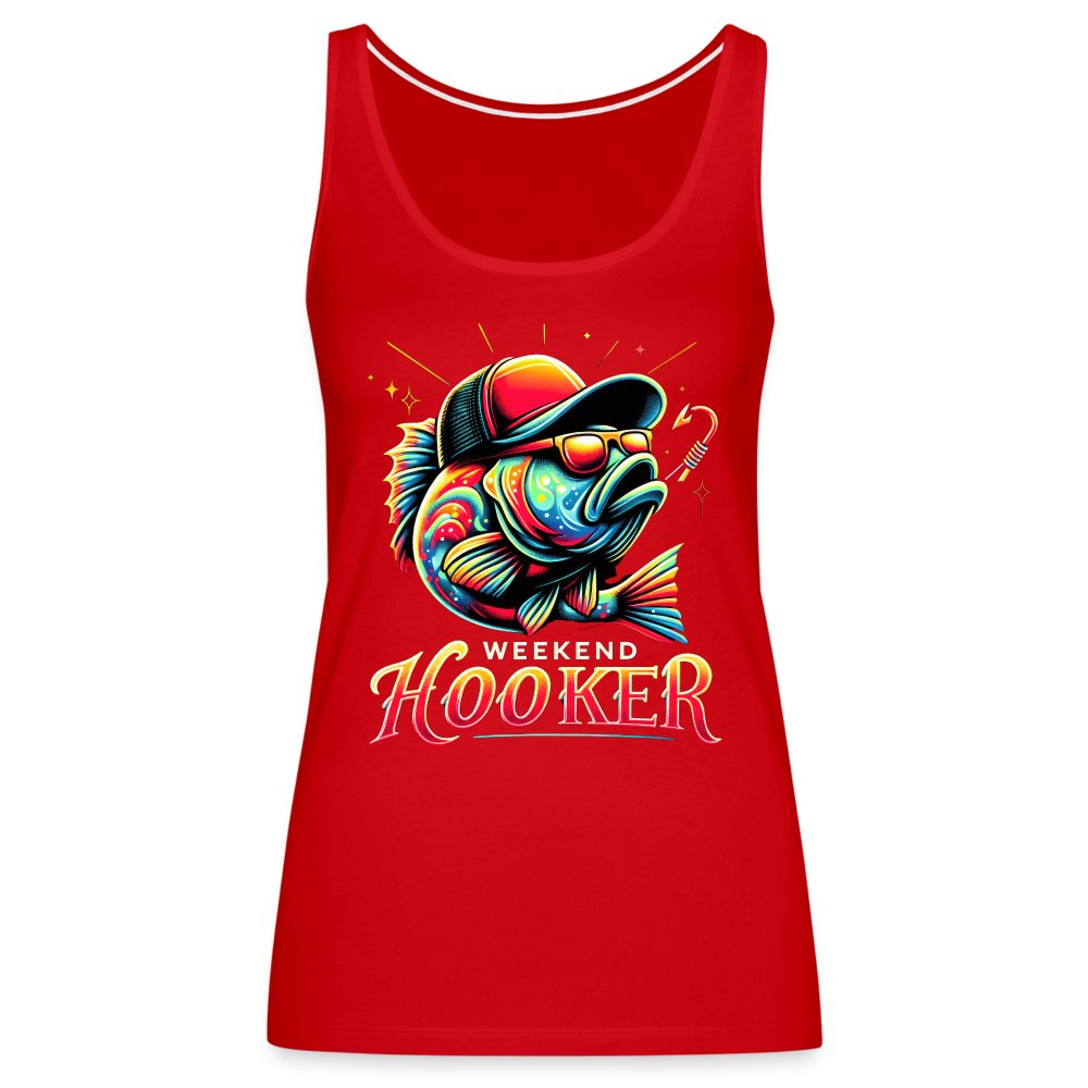 Weekend Hooker Women’s Premium Tank Top (Fishing) - red