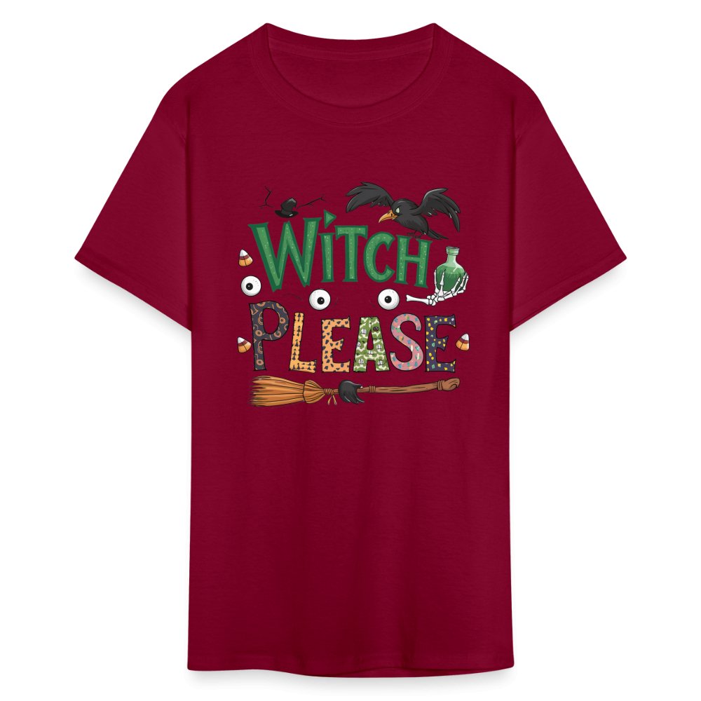 Witch Please T-Shirt (Halloween Witch) - burgundy