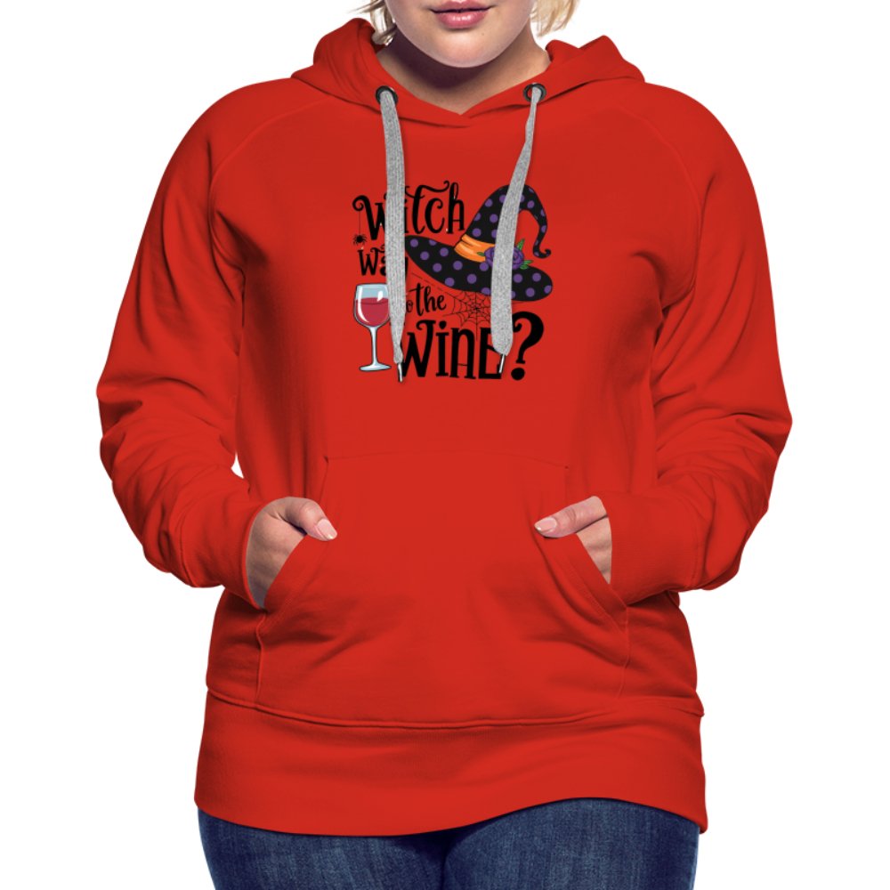 Witch Way To the Wine (Halloween Party Humor) Premium Hoodie - burgundy