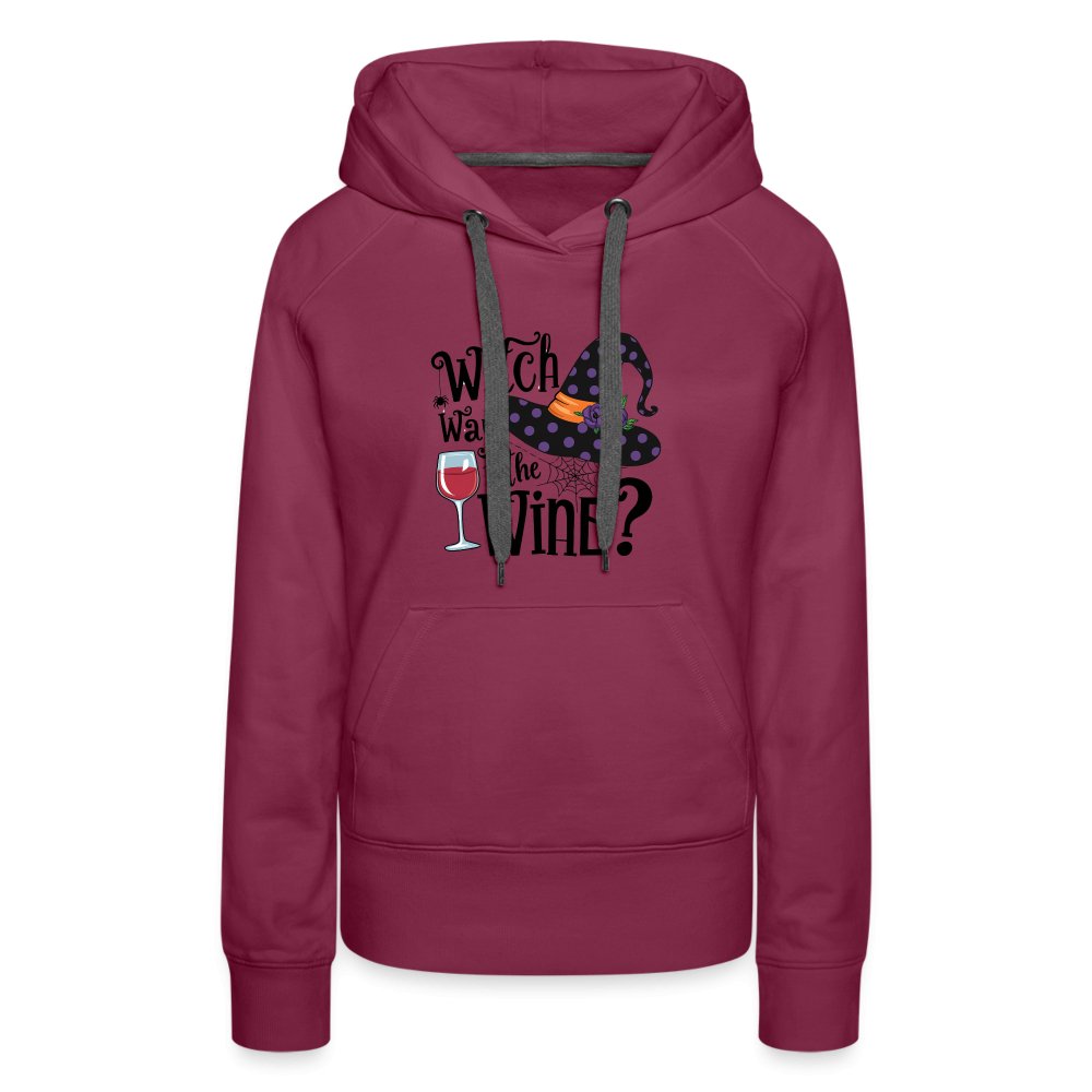 Witch Way To the Wine (Halloween Party Humor) Premium Hoodie - burgundy