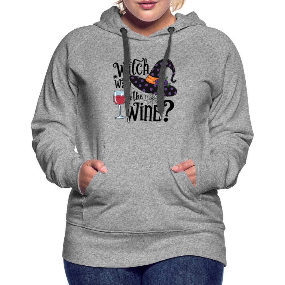 Witch Way To the Wine (Halloween Party Humor) Premium Hoodie - red