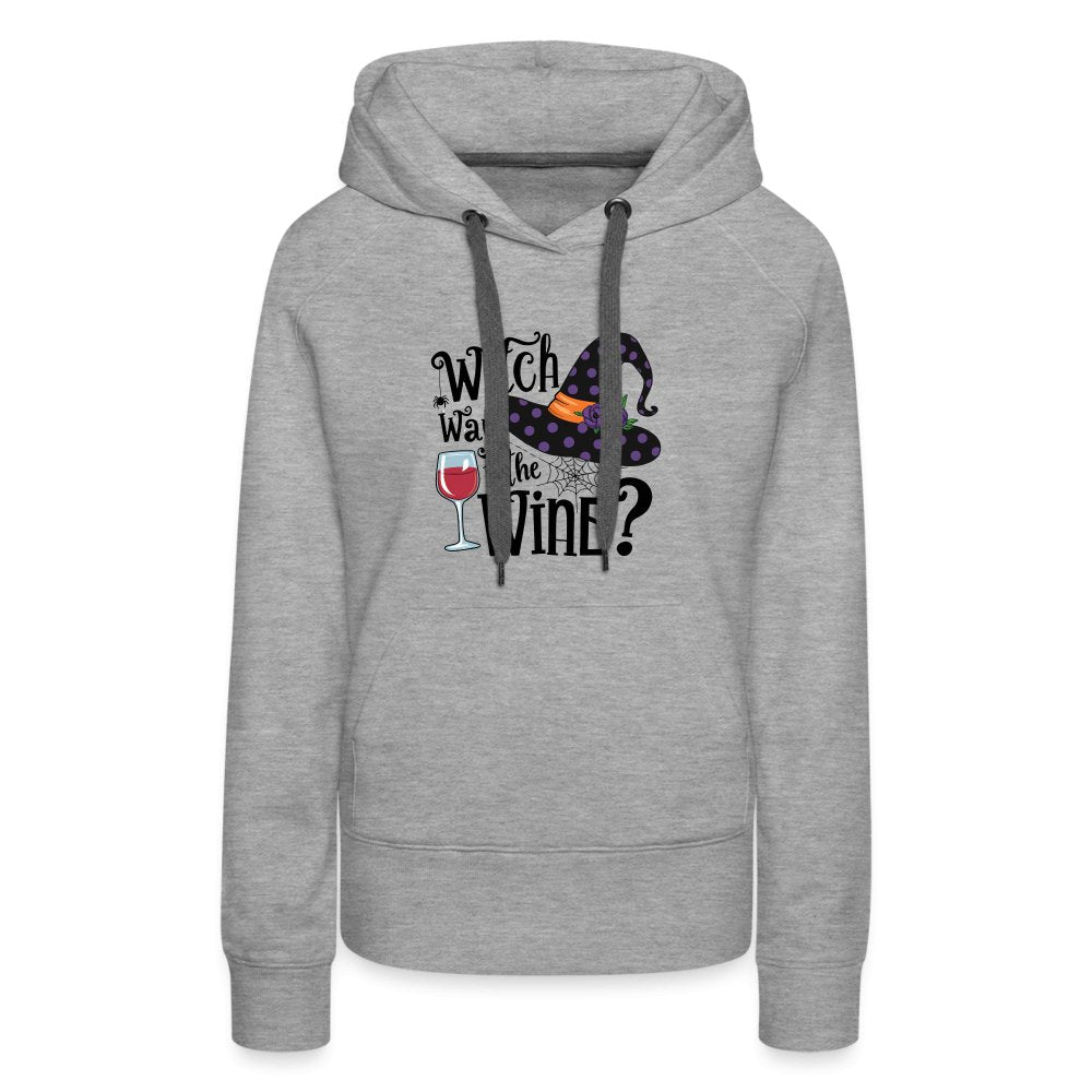 Witch Way To the Wine (Halloween Party Humor) Premium Hoodie - red