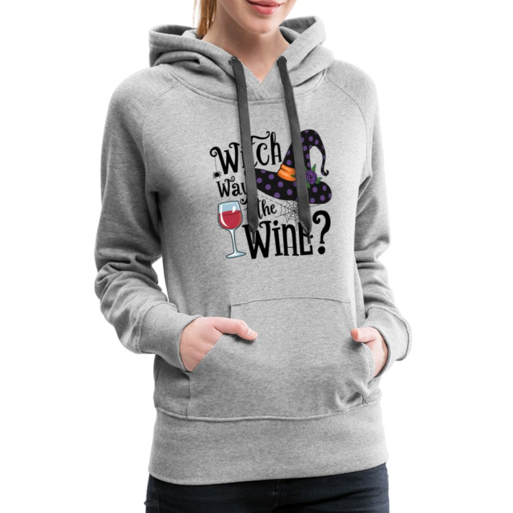 Witch Way To the Wine (Halloween Party Humor) Premium Hoodie - red