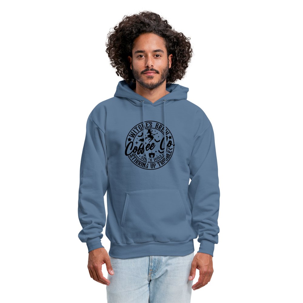 Witches Brew Coffee Co, Stirring Up Trouble Since 1692 Hoodie - denim blue