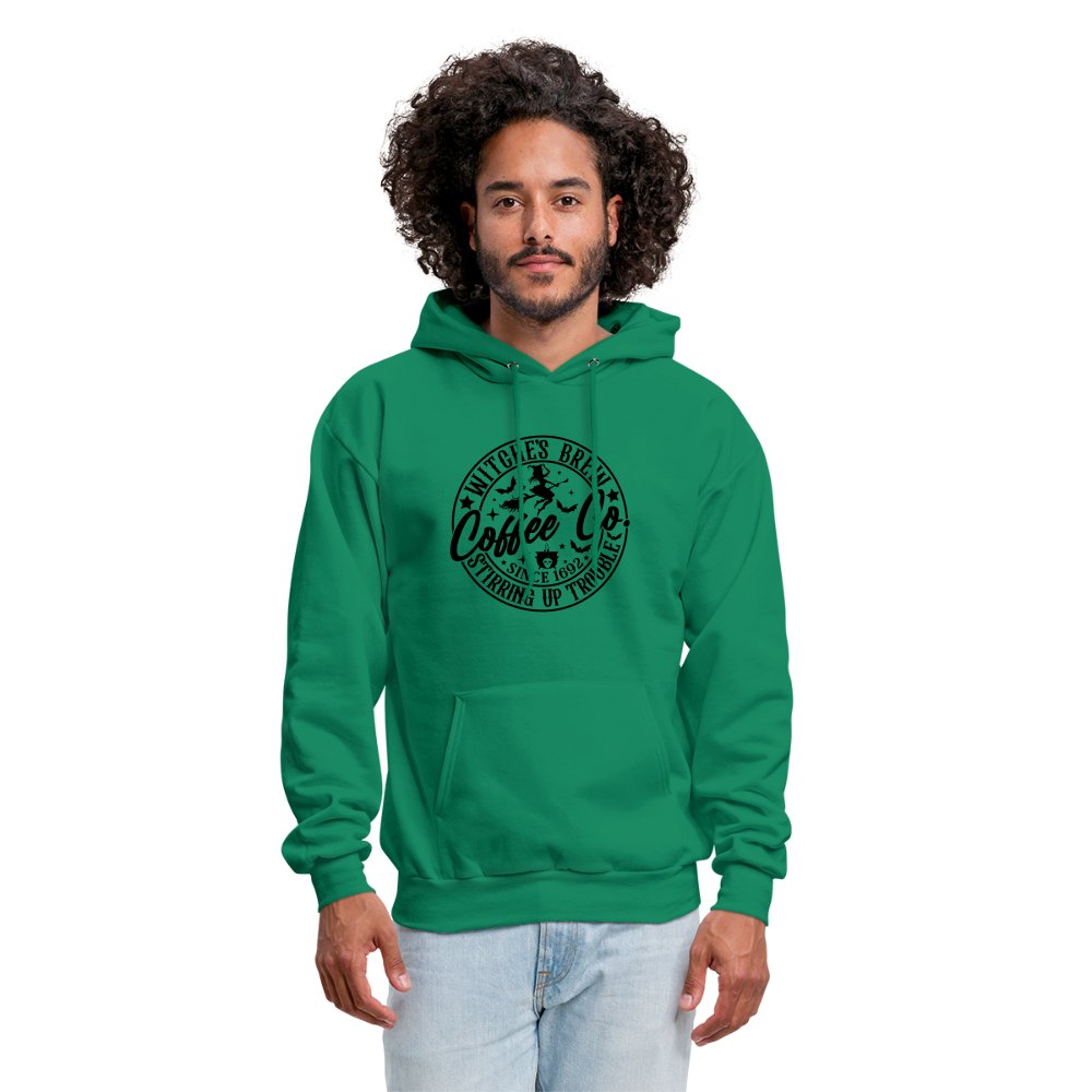 Witches Brew Coffee Co, Stirring Up Trouble Since 1692 Hoodie - kelly green