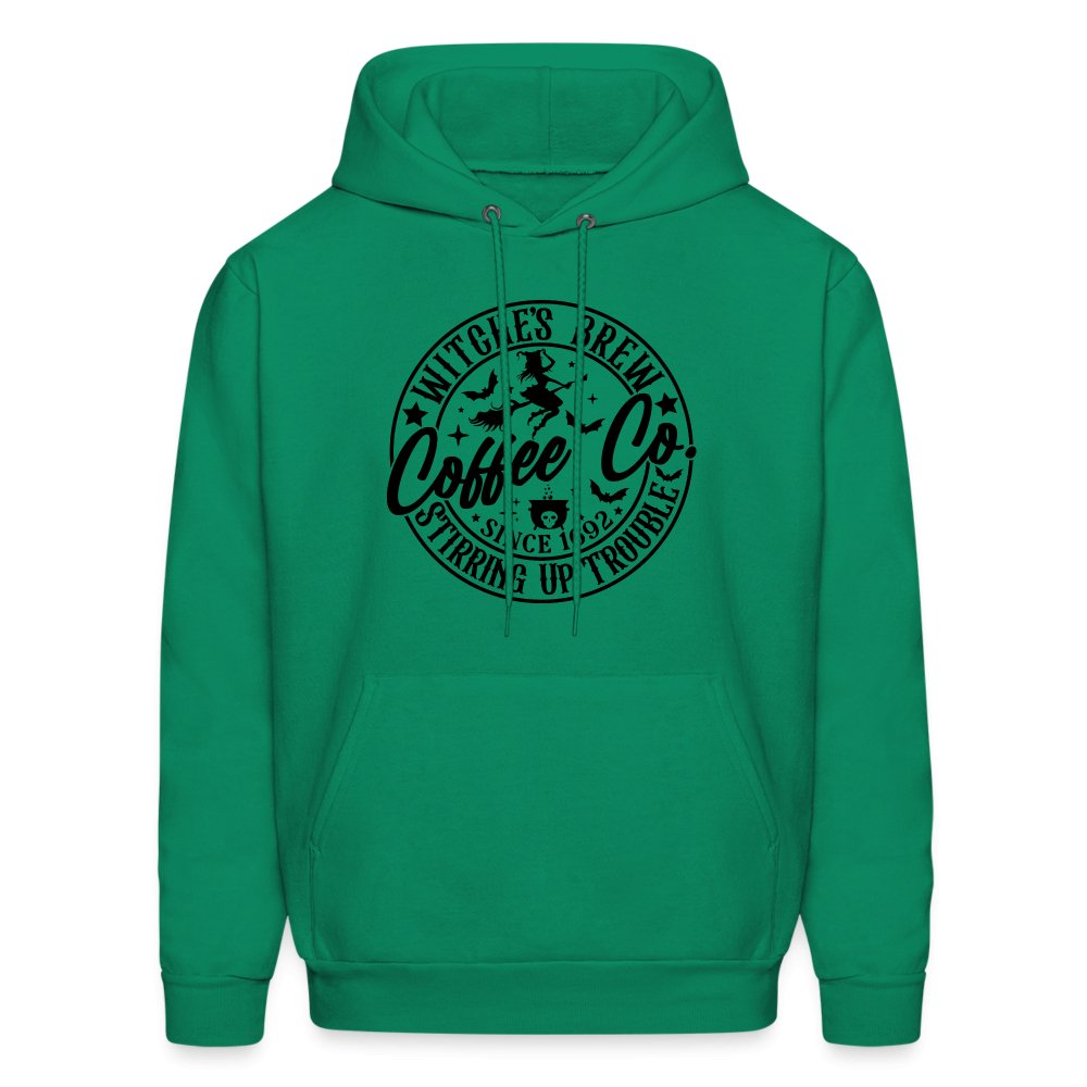 Witches Brew Coffee Co, Stirring Up Trouble Since 1692 Hoodie - kelly green