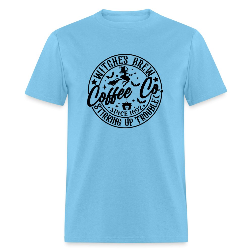 Witches Brew Coffee Co, Stirring Up Trouble Since 1692 T-Shirt - aquatic blue