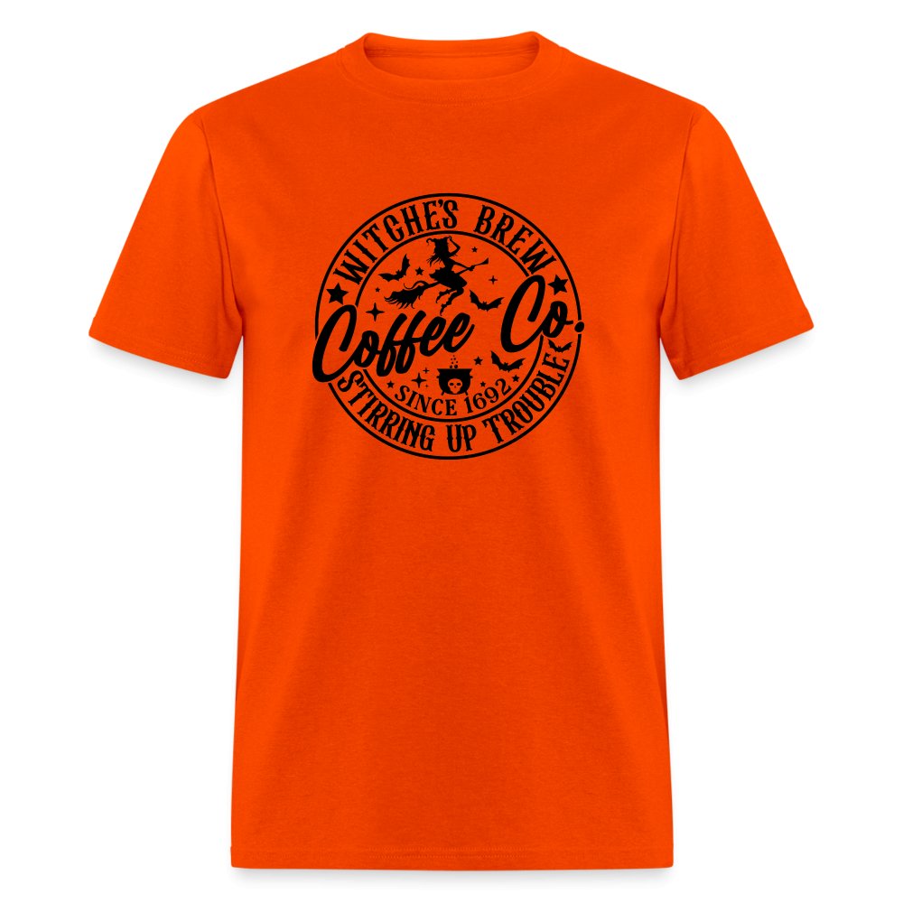 Witches Brew Coffee Co, Stirring Up Trouble Since 1692 T-Shirt - orange