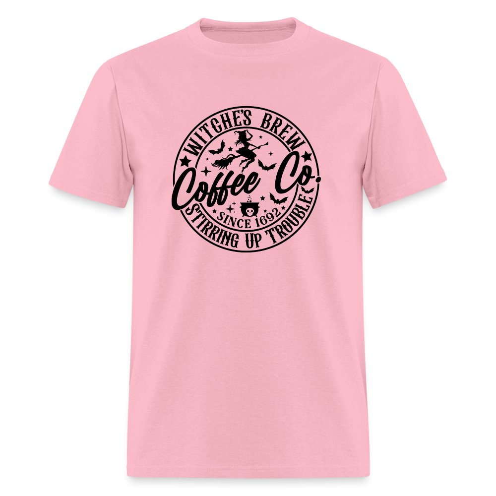 Witches Brew Coffee Co, Stirring Up Trouble Since 1692 T-Shirt - pink